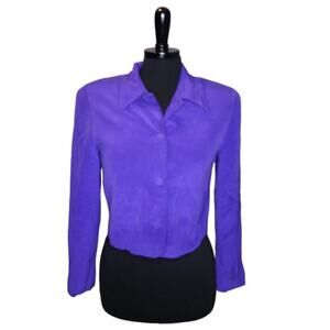 Design By Pat Argenti Purple Silk Jacket Blazer Short Size 4